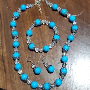 necklace with bracelet and earrings set